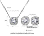 ZAKOL Luxury 3-Piece Brilliant Square Zirconia Jewelry Set - Micro-Paved Necklace, Earrings & Bracelet for Weddings & Galas
